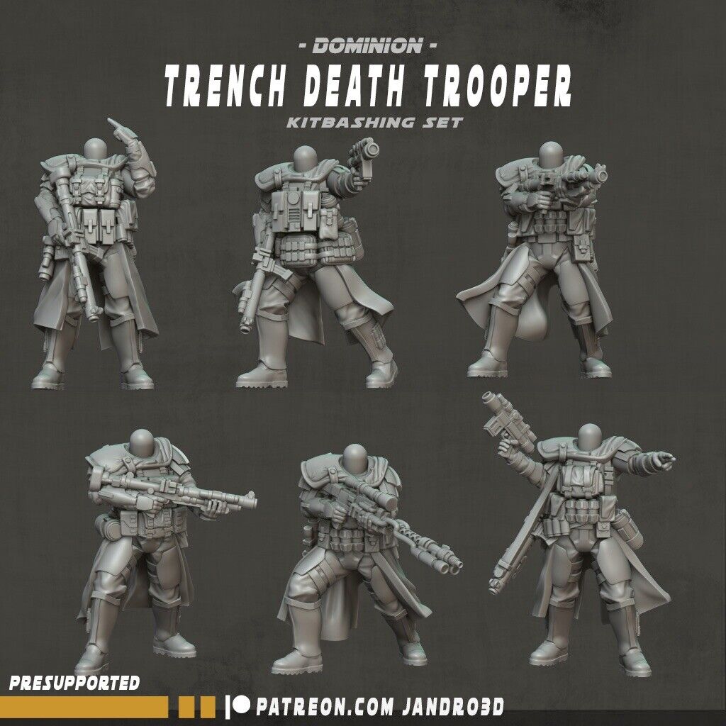 6 x Kitbash Trench Death Troopers - Star Wars Legion compatible Jandro3D