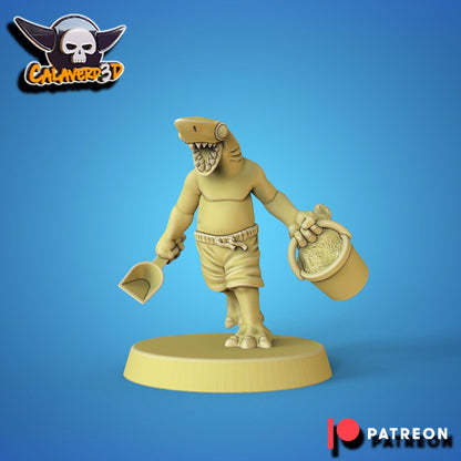 Lizardmen / black Orc Fantasy Football Team  Summer Sharks Calaverd