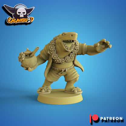 Lizardmen / black Orc Fantasy Football Team  Summer Sharks Calaverd