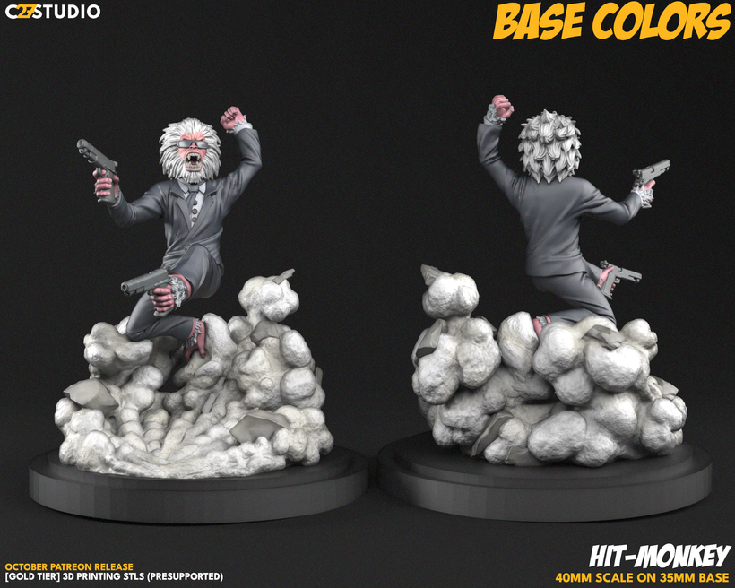 Hit-Monkey aka Ape-gent 47 Proxy Superhero Crisis Protocol compatible C27 minis