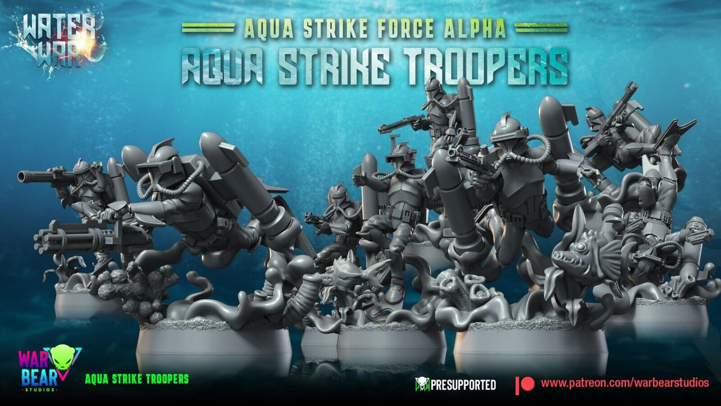 8 Aqua Strike Troopers Star Wars Legion RPG Shatterpoint compatible War Bear