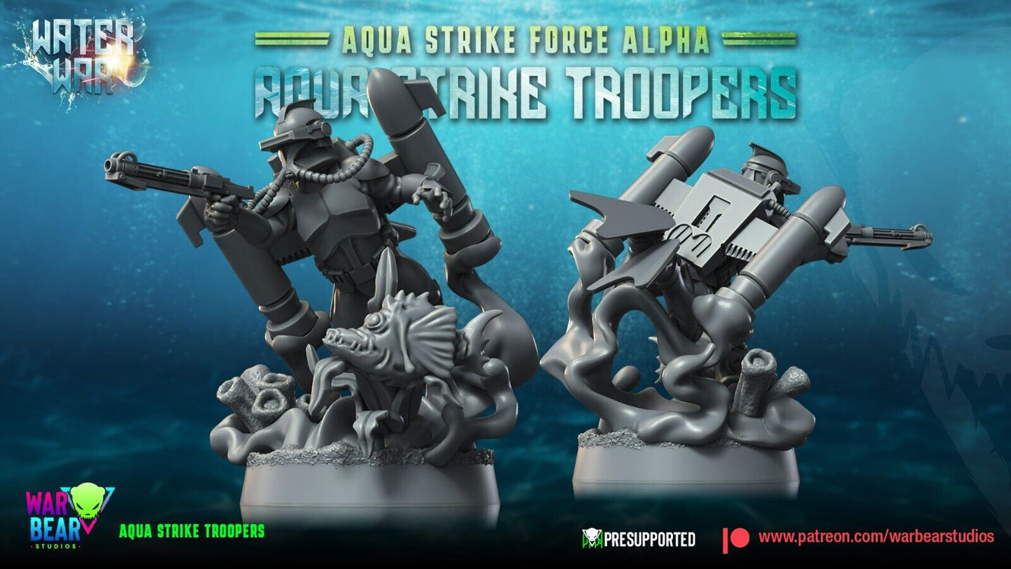 8 Aqua Strike Troopers Star Wars Legion RPG Shatterpoint compatible War Bear