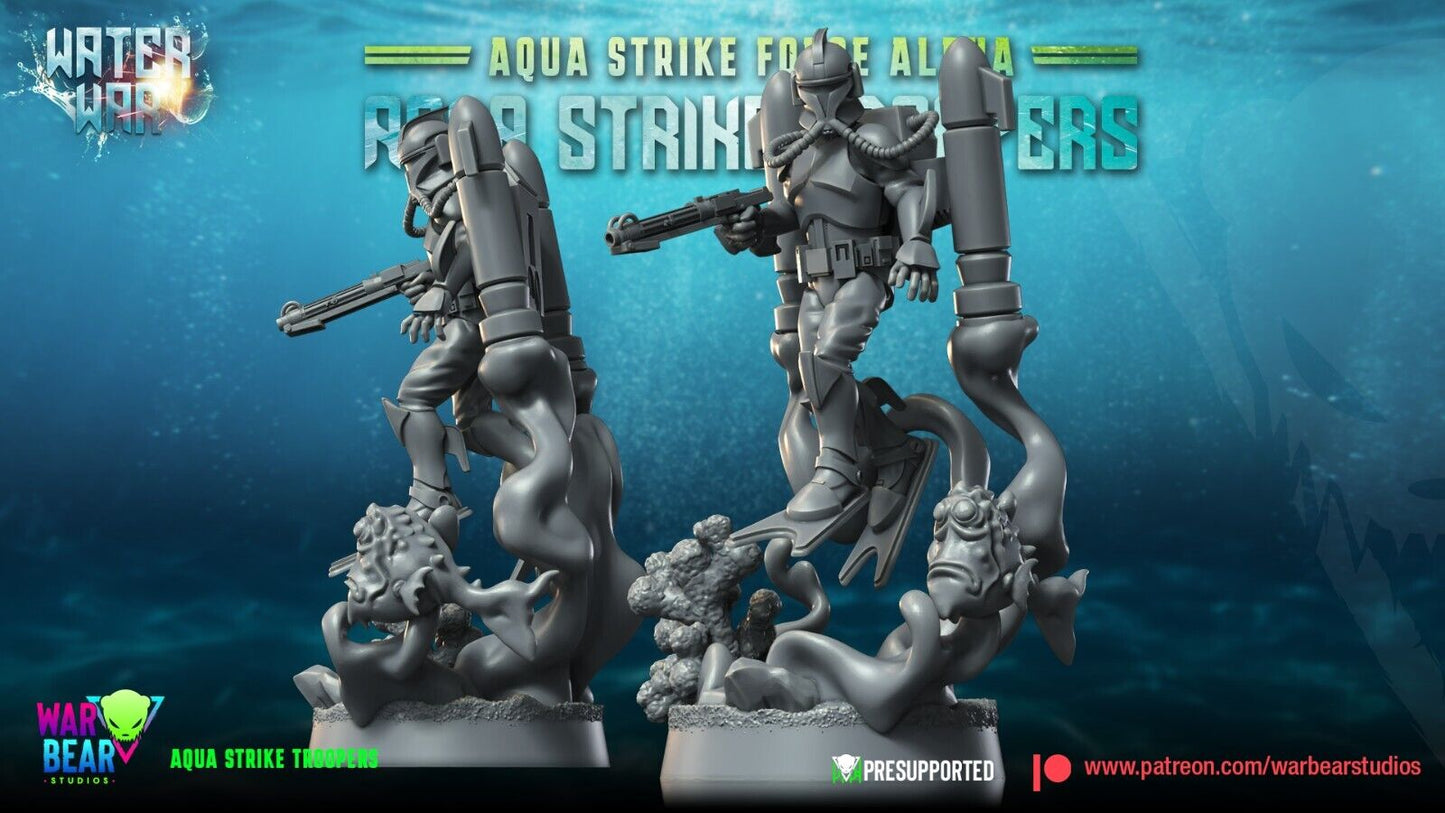 8 Aqua Strike Troopers Star Wars Legion RPG Shatterpoint compatible War Bear