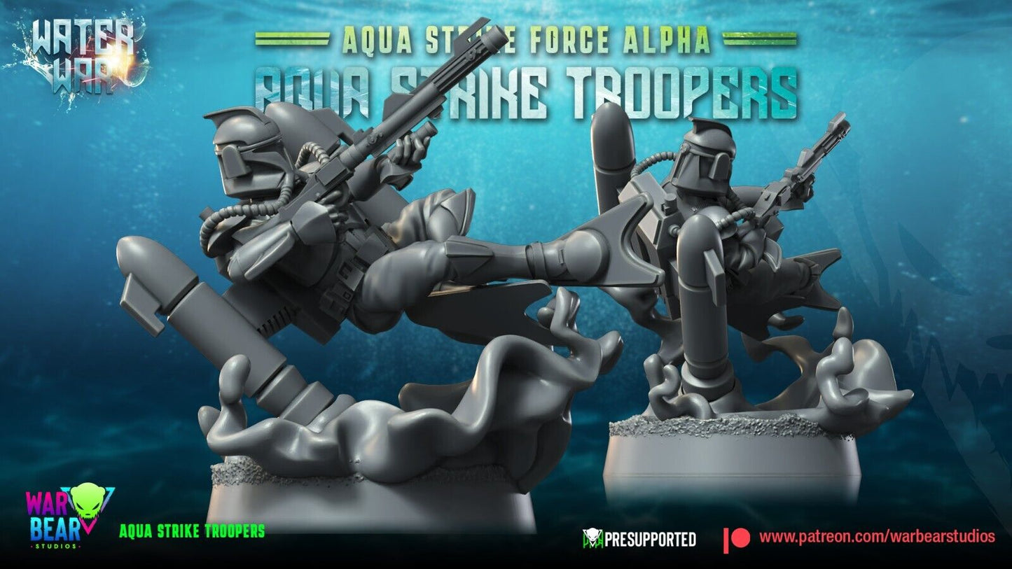 8 Aqua Strike Troopers Star Wars Legion RPG Shatterpoint compatible War Bear