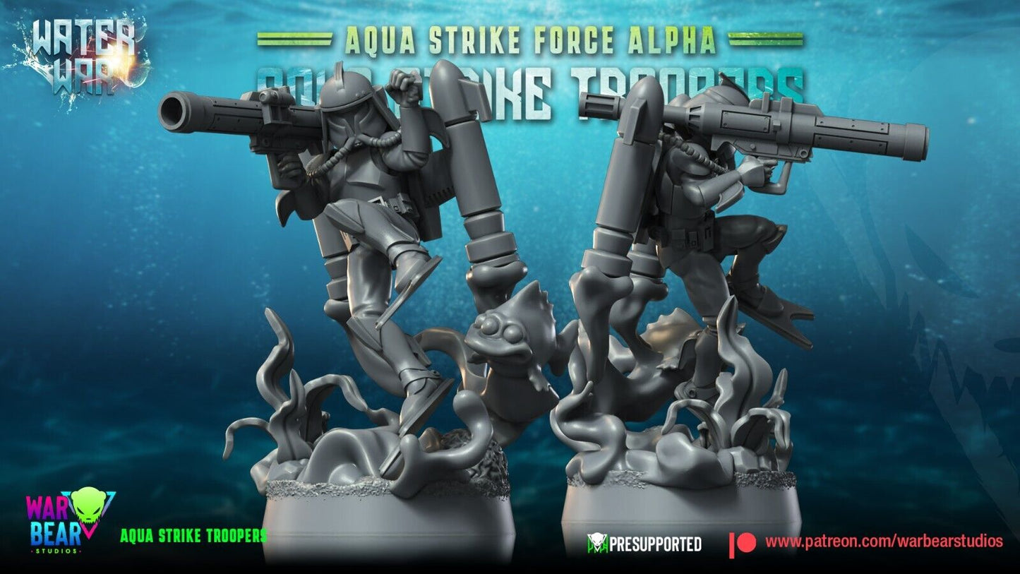 8 Aqua Strike Troopers Star Wars Legion RPG Shatterpoint compatible War Bear