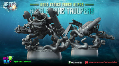 8 Aqua Strike Troopers Star Wars Legion RPG Shatterpoint compatible War Bear