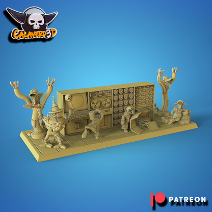 Botlins Coaching staff diorama Fantasy football - Calaverd3D Technical Team