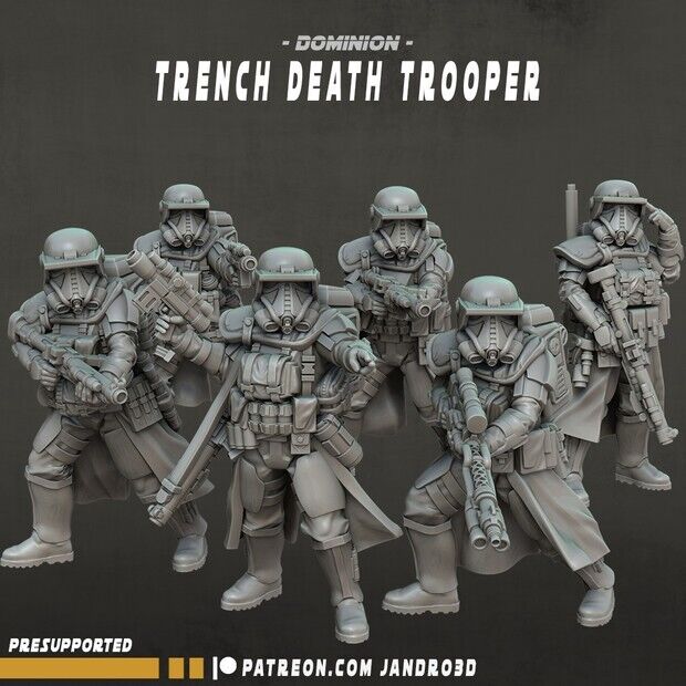 6 x Trench Death Troopers - Star Wars Legion compatible Jandro3D