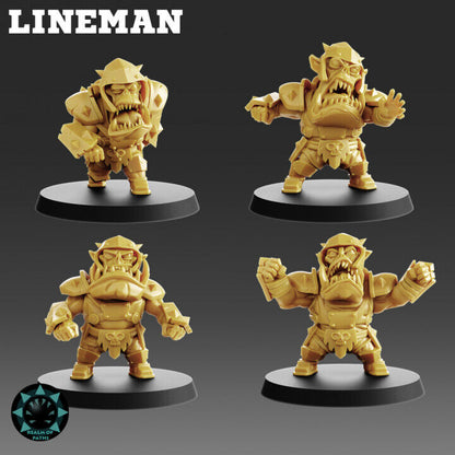 Orc 'Iron Crushers' Cute Chibi proxy Fantasy Football Team - Realm Of Paths