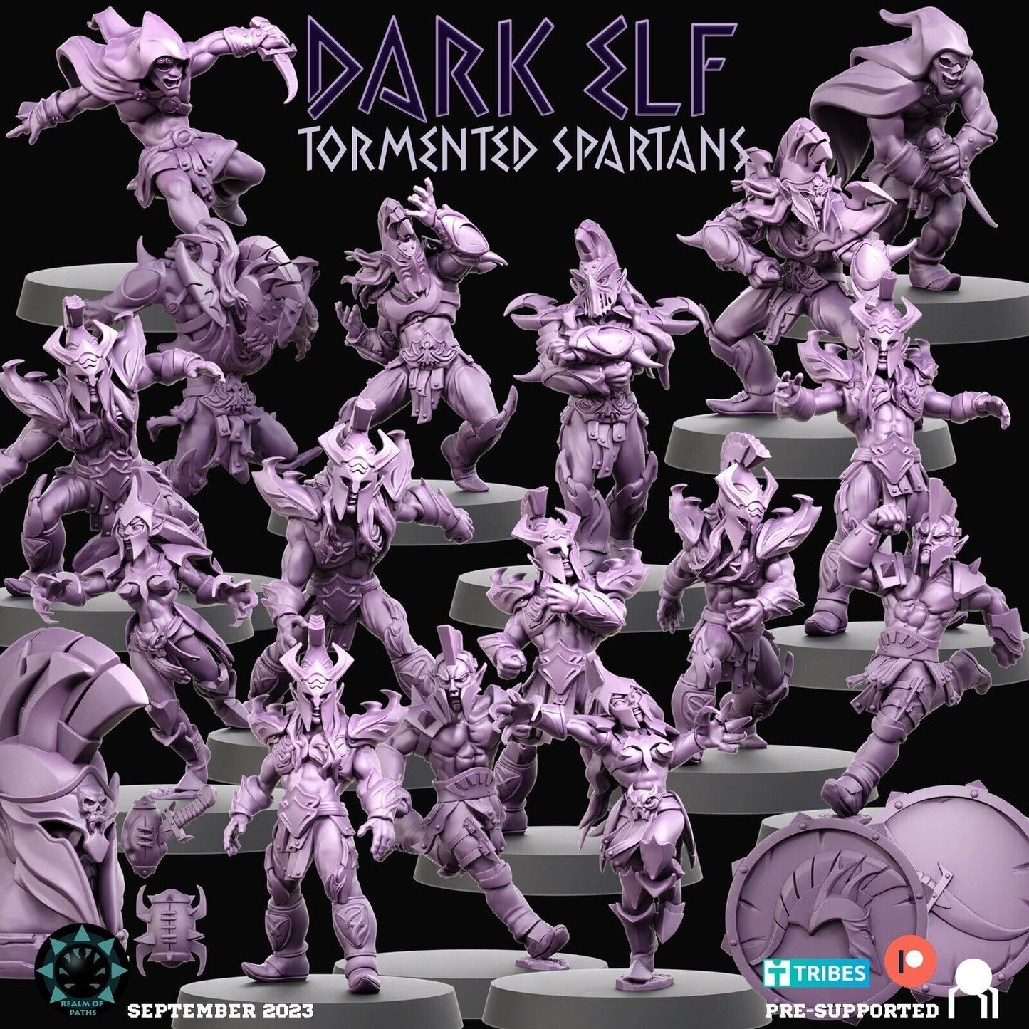 Dark Elves ‘The Tormented Spartans' Fantasy Football Team  - Realm Of Paths