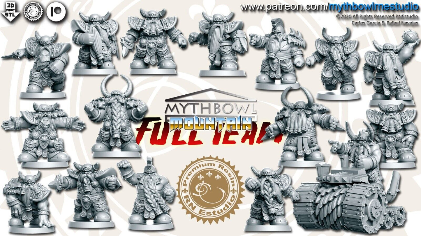 Dwarves Dwarf Fantasy Football Team  - RN Estudio Mythbowl Mountain