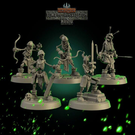 Fantasy Dungeons Skeleton horde x 5  Type B - Torchlight