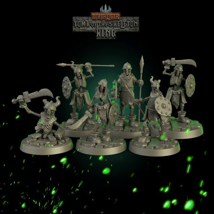 Fantasy Dungeons Skeleton horde x 5  Type A - Torchlight