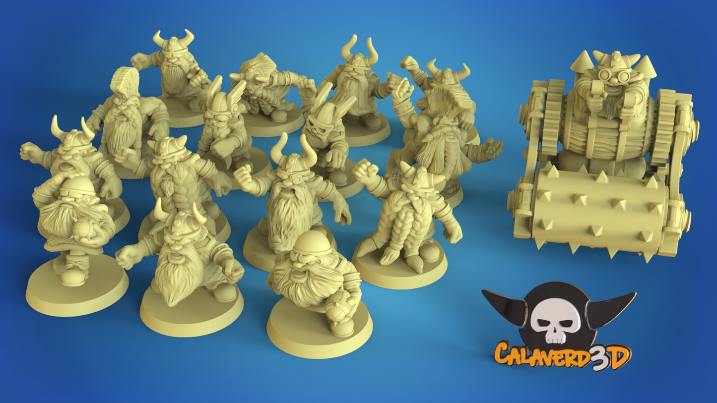 Big Head Dwarf Fantasy Football Team - Calaverd3D