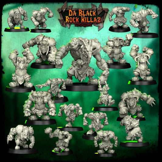 Orc Fantasy Football Team Da Black Rock Killaz Torchlight TLM miniatures