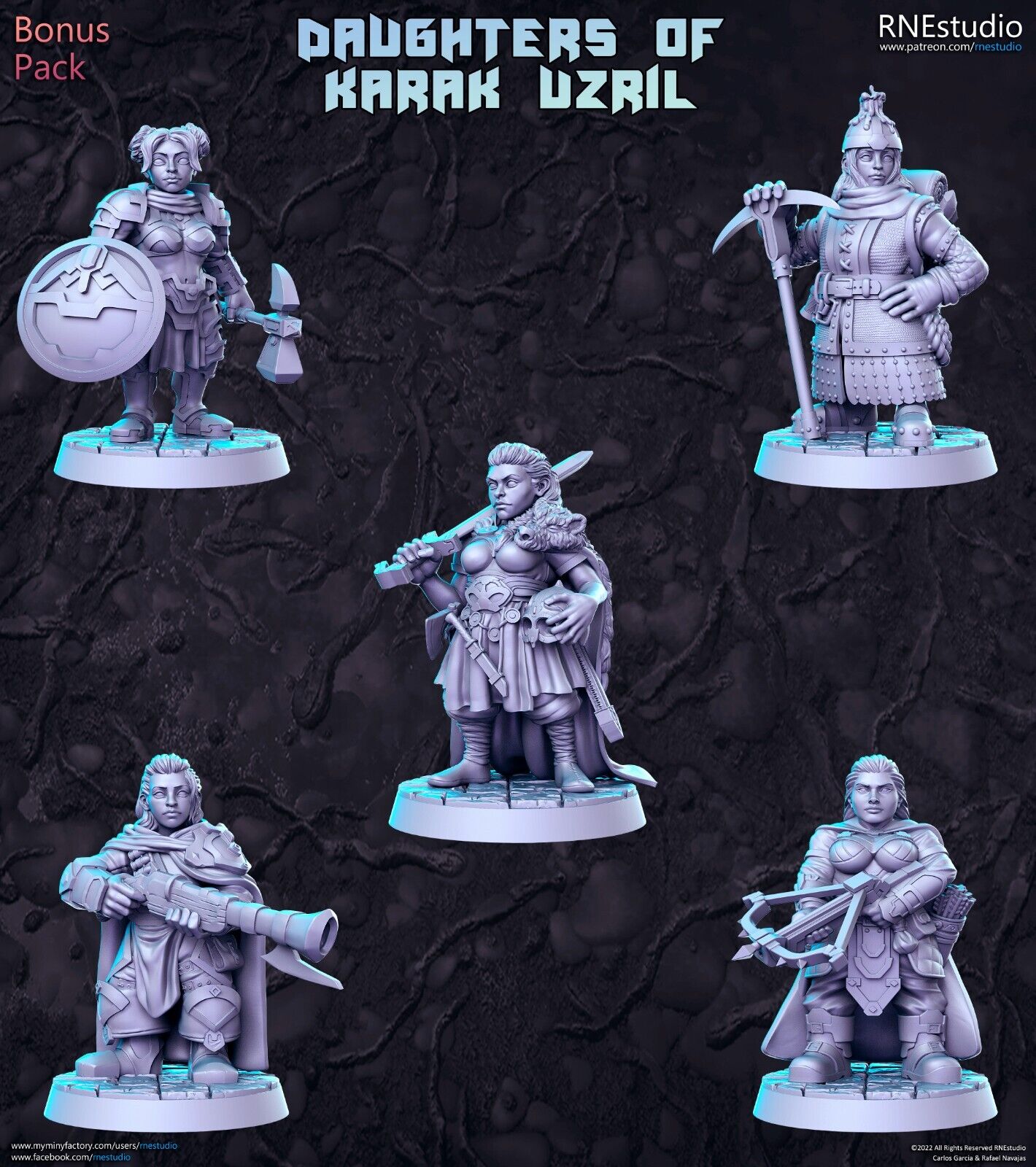 Dwarven Daughters of Karak Uzril - D&D Dungeons and Dragons Fantasy RPG gaming