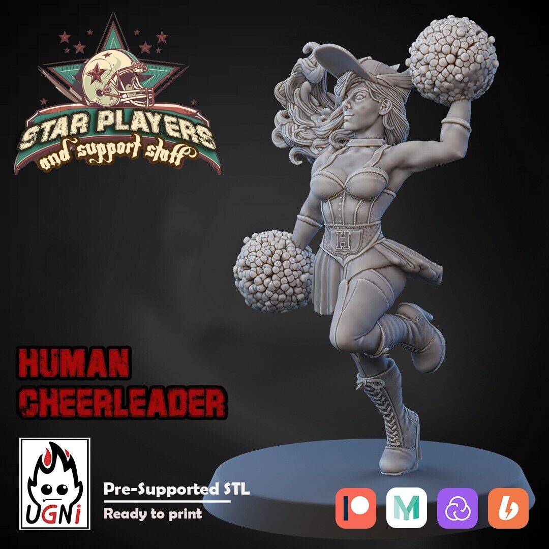 3x Human Cheerleader - Fantasy Football Star Player - UGNI