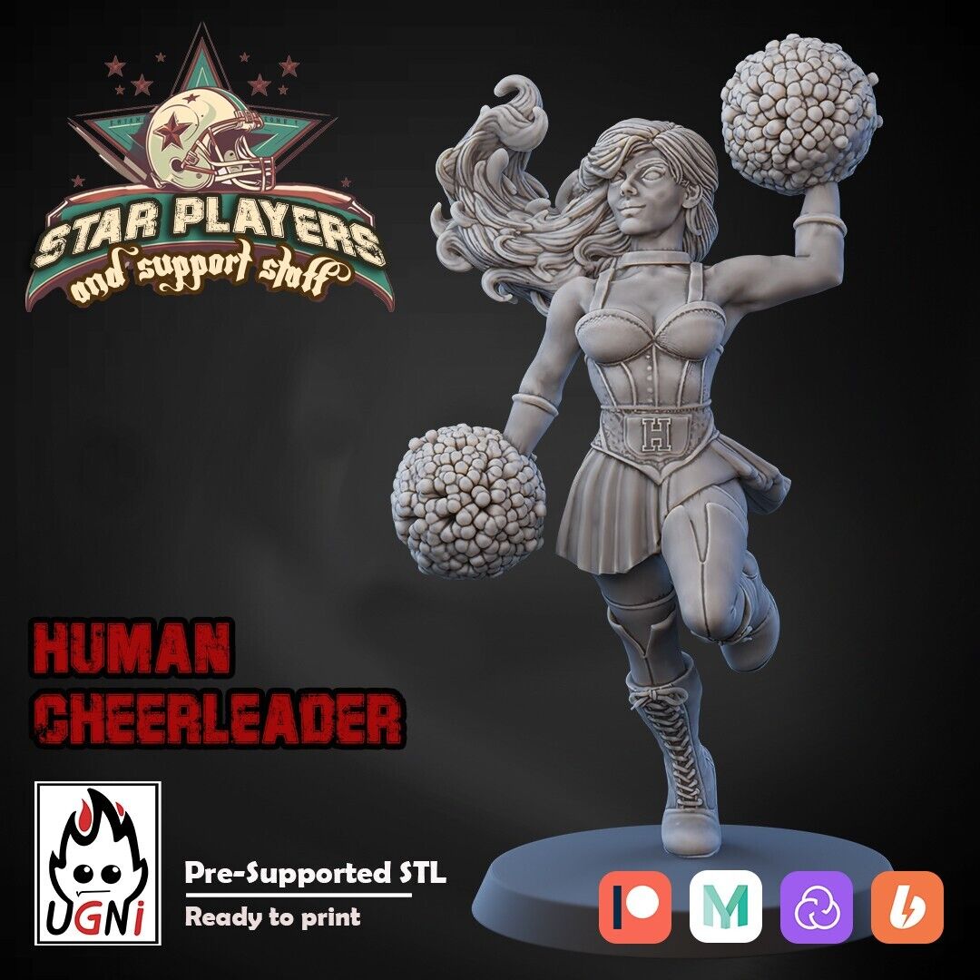 3x Human Cheerleader - Fantasy Football Star Player - UGNI