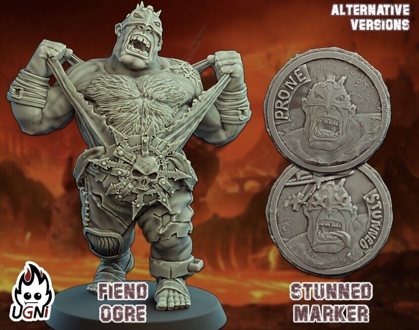 Ogre big guy -  Fantasy Football Star Player Ugni Chaos Fiends with tokens