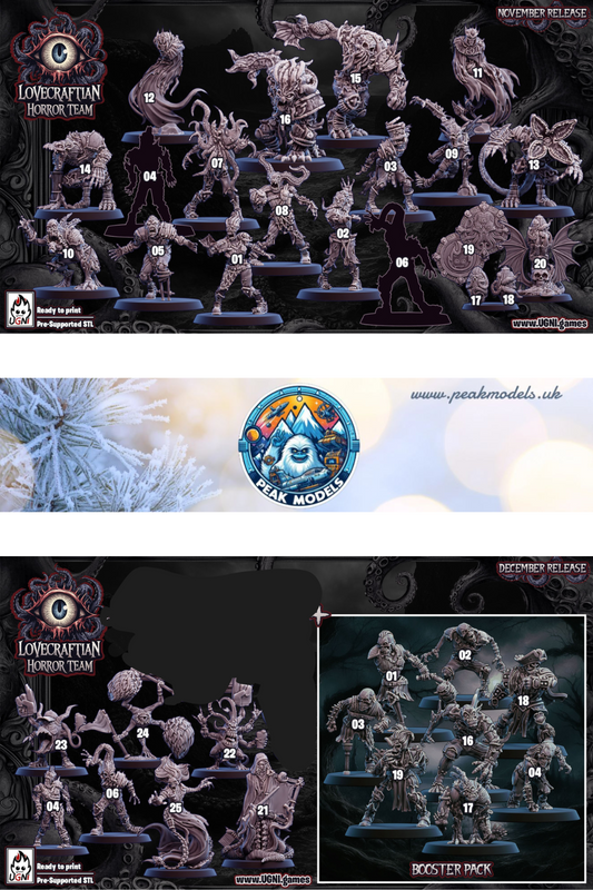 Horror / Undead 'Lovecraftian Horror  Fantasy Football Team + Support staff UGNI