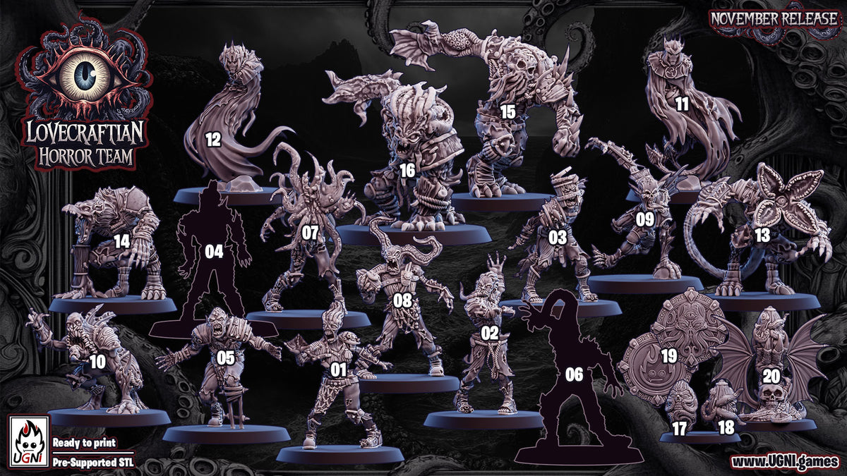 Horror / Undead 'Lovecraftian Horror  Fantasy Football Team + Support staff UGNI
