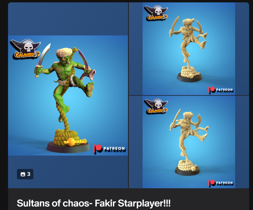 Chaos Dwarf Fakir Fantasy Football proxy star player Calaverd