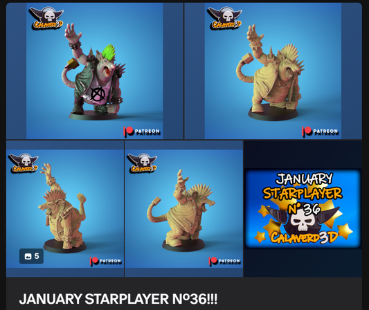 Rat Ogre - Punk Style Fantasy Football proxy star player 36 Calaverd