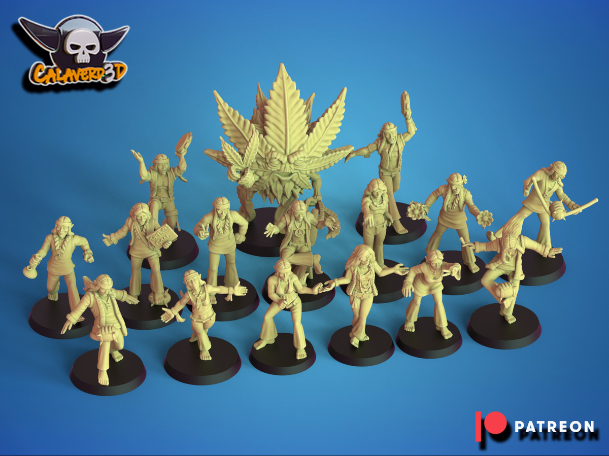 Wood Elves psychedelic Flower Power Fantasy Football Team Calaverd
