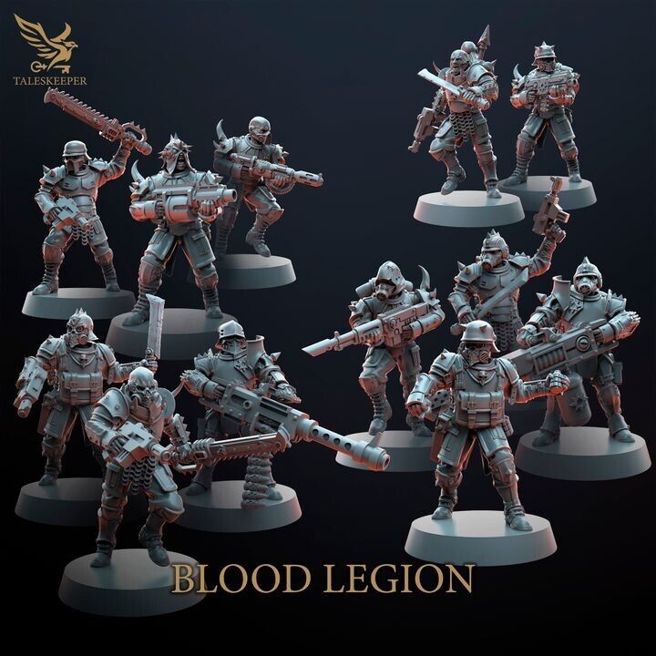 BLOOD LEGION TROOPS V2 proxy Grimdark , OPR , Sci-Fi, Fantasy wargame TalesKeeper