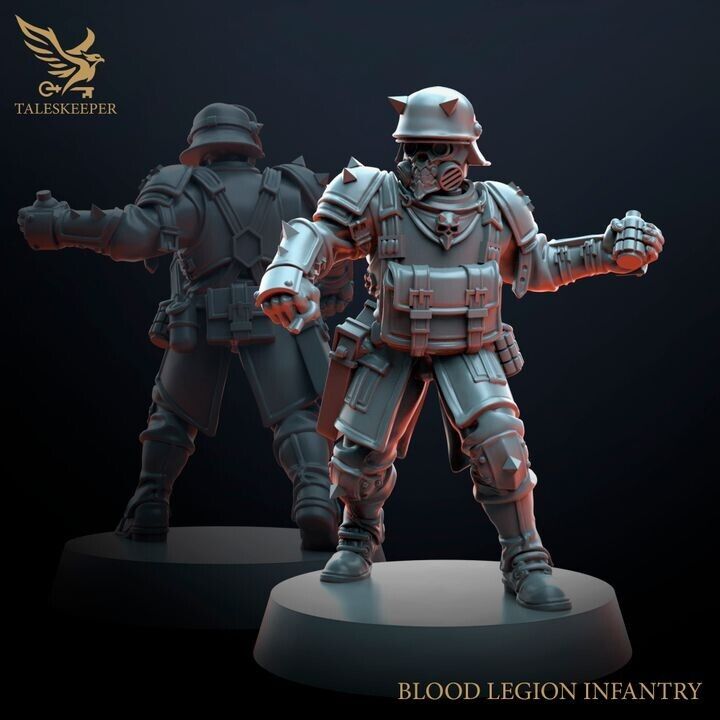 BLOOD LEGION TROOPS V2 proxy Grimdark , OPR , Sci-Fi, Fantasy wargame TalesKeeper