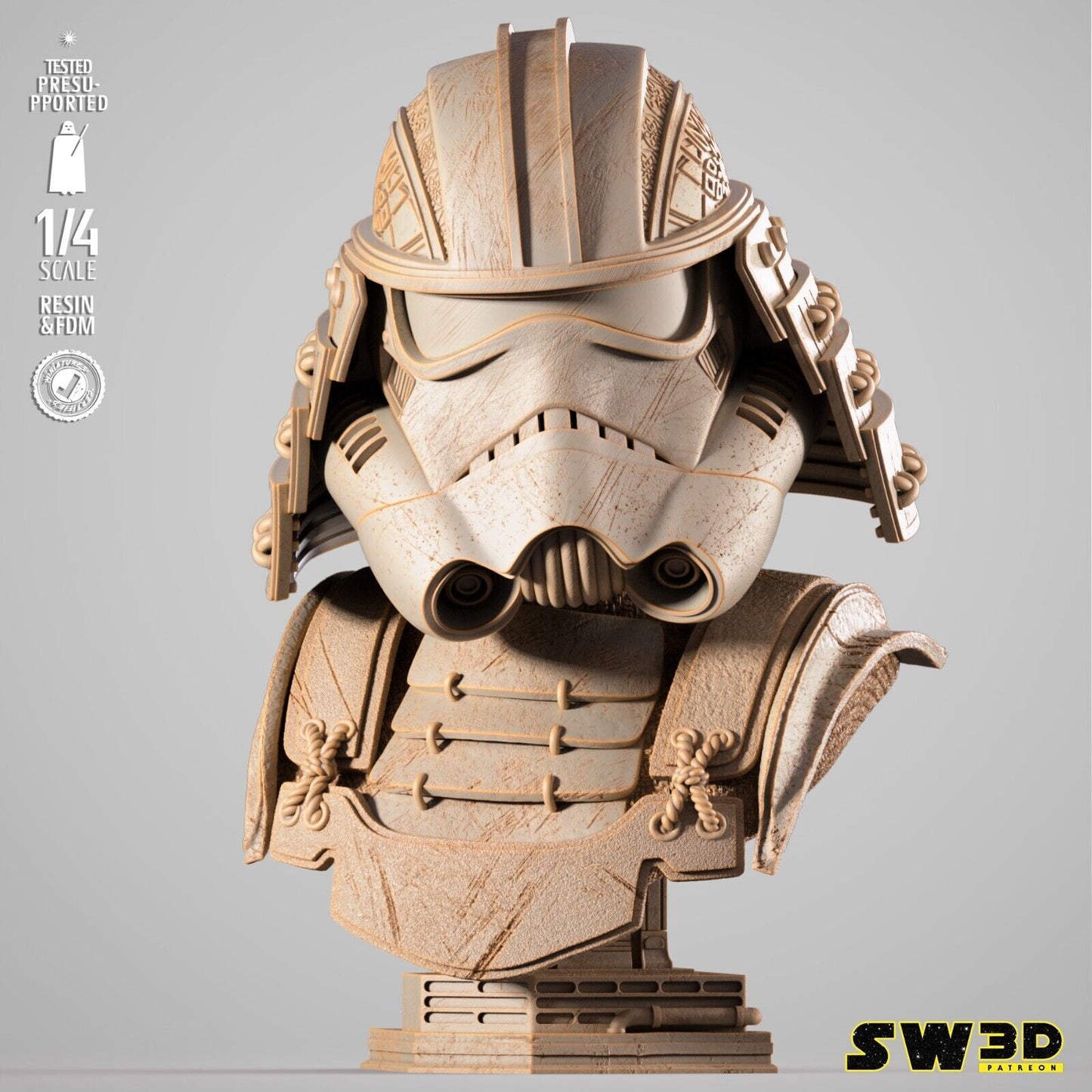 Imperial Storm Trooper Samurai Star Wars themed 3D Bust Sculpture by SW3D