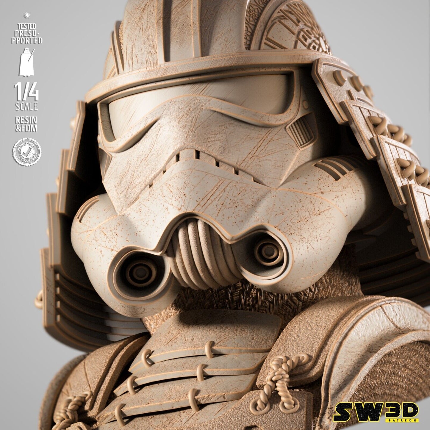 Imperial Storm Trooper Samurai Star Wars themed 3D Bust Sculpture by SW3D