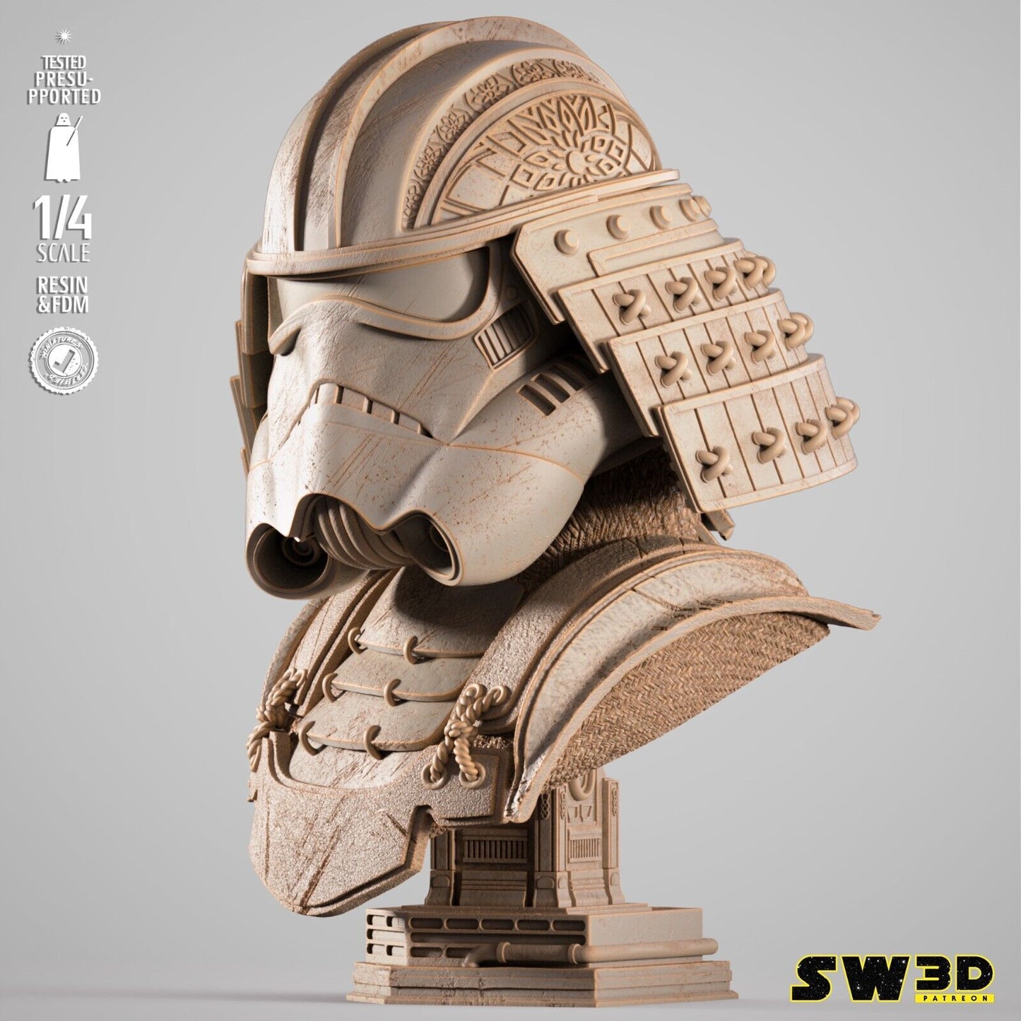 Imperial Storm Trooper Samurai Star Wars themed 3D Bust Sculpture by SW3D