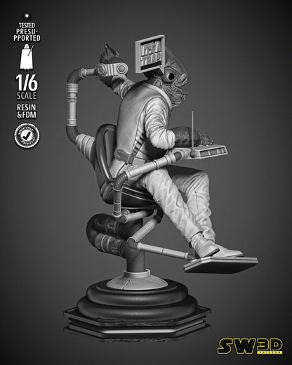 Admiral Ackbar "Its a Trap!" Star Wars themed 3D Bust Sculpture by SW3D