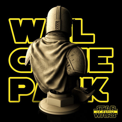 Mandalorian Star Wars themed 3D Bust Sculpture by SW3D