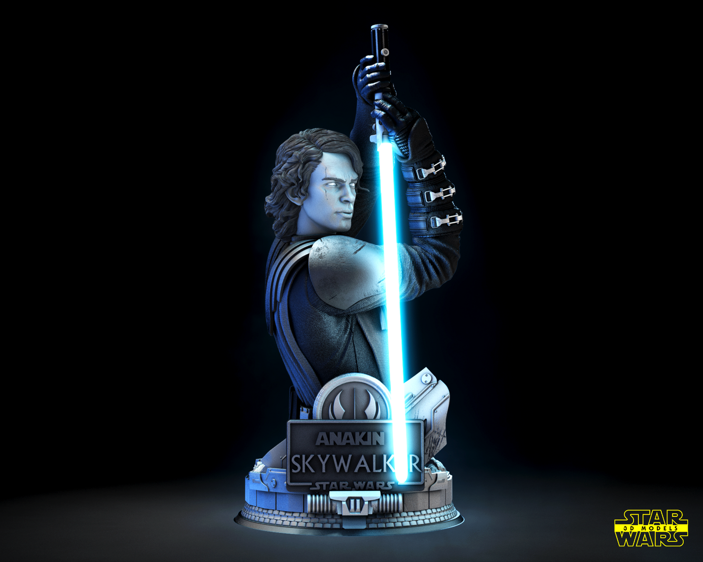Anakin Skywalker Star Wars themed 3D Bust Sculpture by SW3D