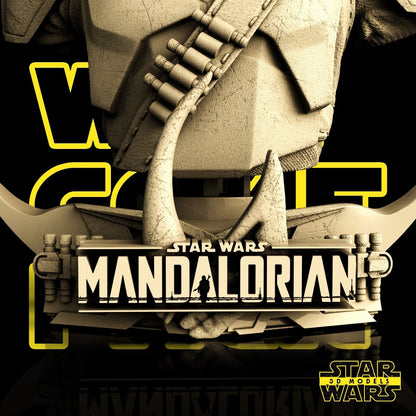 Mandalorian Star Wars themed 3D Bust Sculpture by SW3D