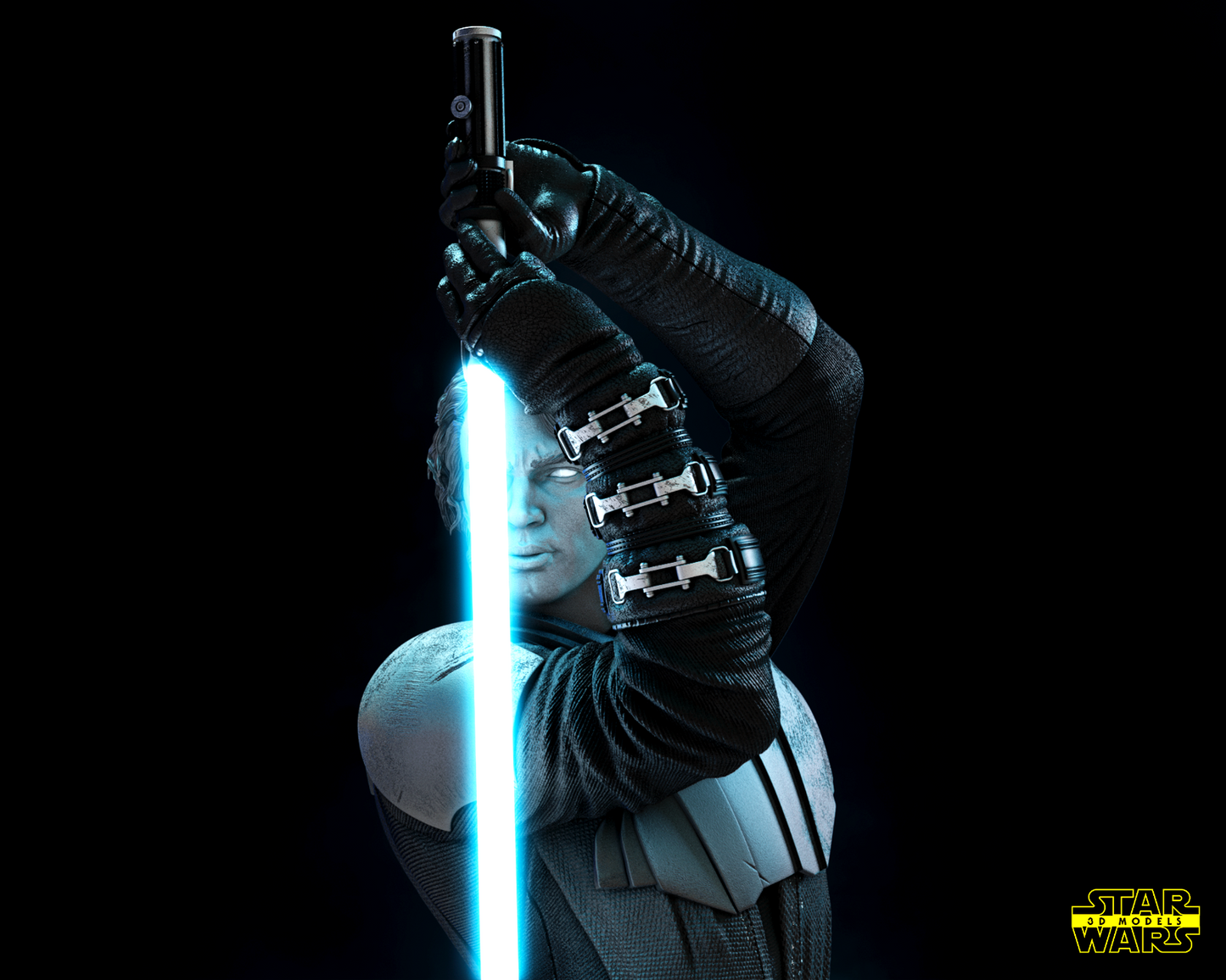 Anakin Skywalker Star Wars themed 3D Bust Sculpture by SW3D