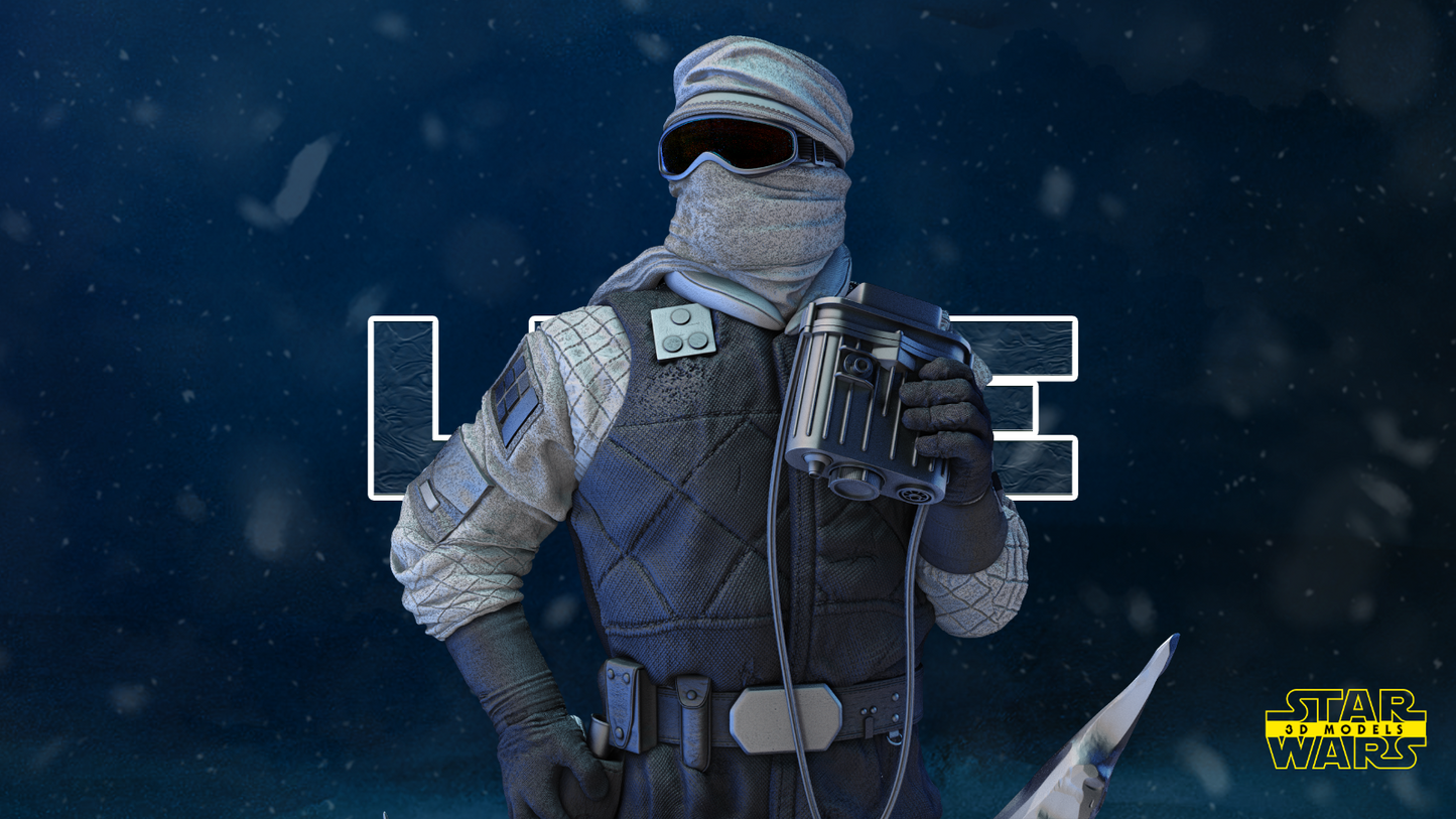 Luke Skywalker Snow (Hoth) BustStar Wars themed 3D Bust Sculpture by SW3D