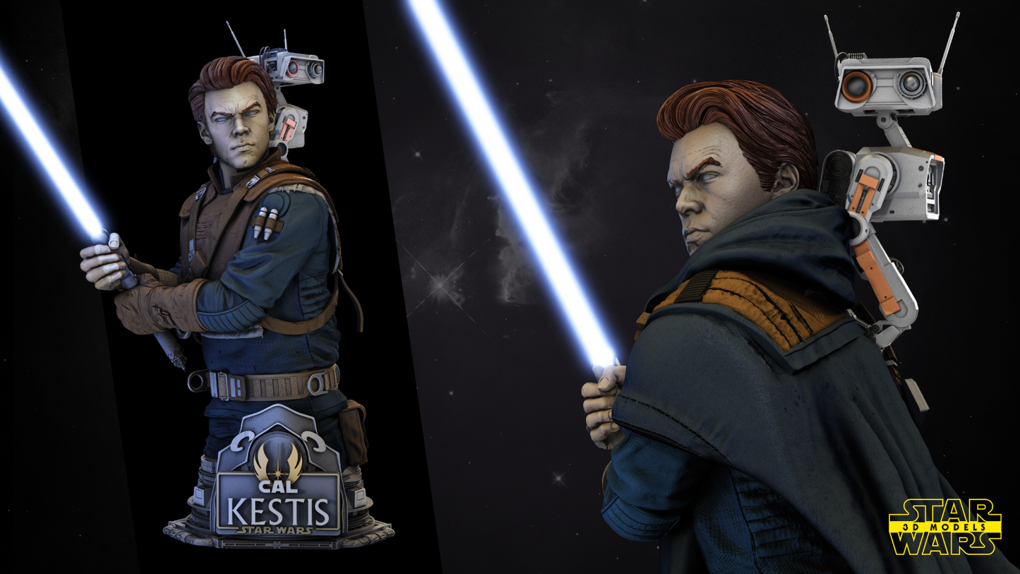 Cal kestis Star Wars themed 3D Bust Sculpture by SW3D