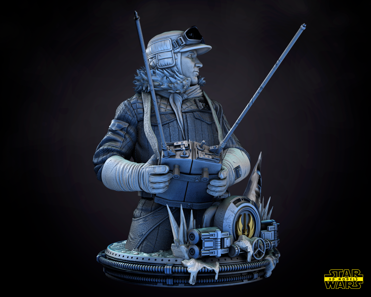 Han Solo Snow (Hoth) Star Wars themed 3D Bust Sculpture by SW3D