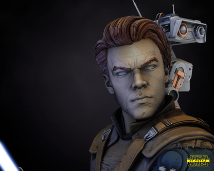 Cal kestis Star Wars themed 3D Bust Sculpture by SW3D
