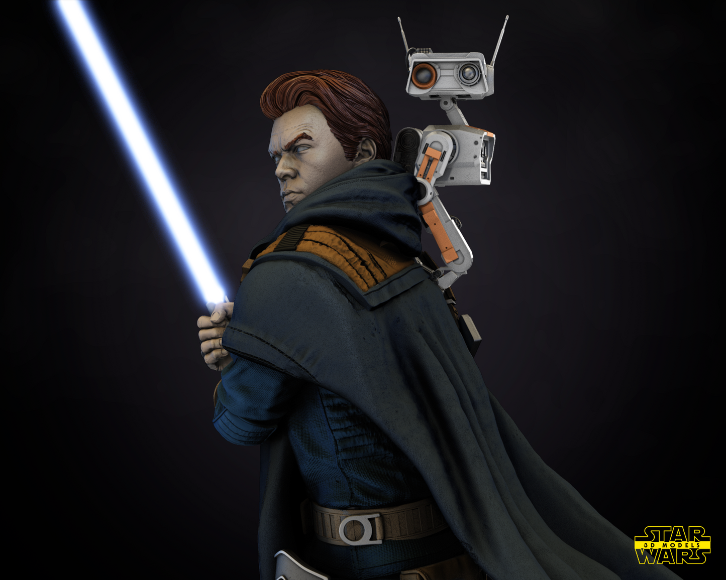 Cal kestis Star Wars themed 3D Bust Sculpture by SW3D