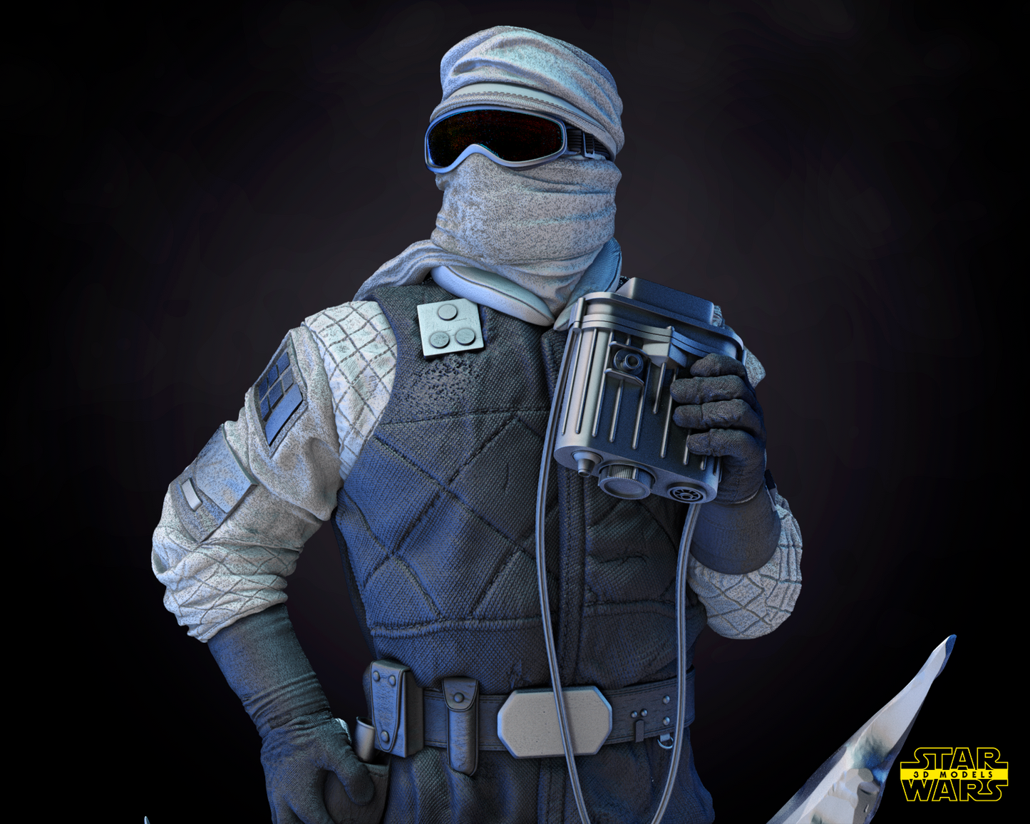 Luke Skywalker Snow (Hoth) BustStar Wars themed 3D Bust Sculpture by SW3D