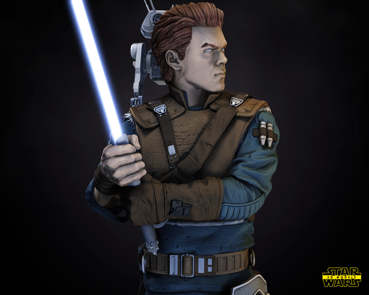 Cal kestis Star Wars themed 3D Bust Sculpture by SW3D