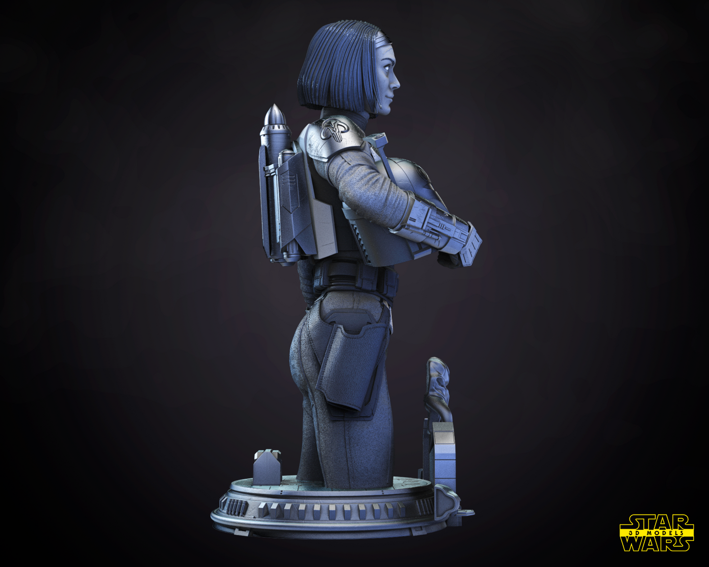 Bo-katan cryze Star Wars themed 3D Bust Sculpture by SW3D