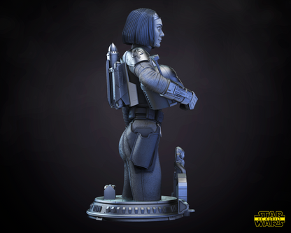 Bo-katan cryze Star Wars themed 3D Bust Sculpture by SW3D