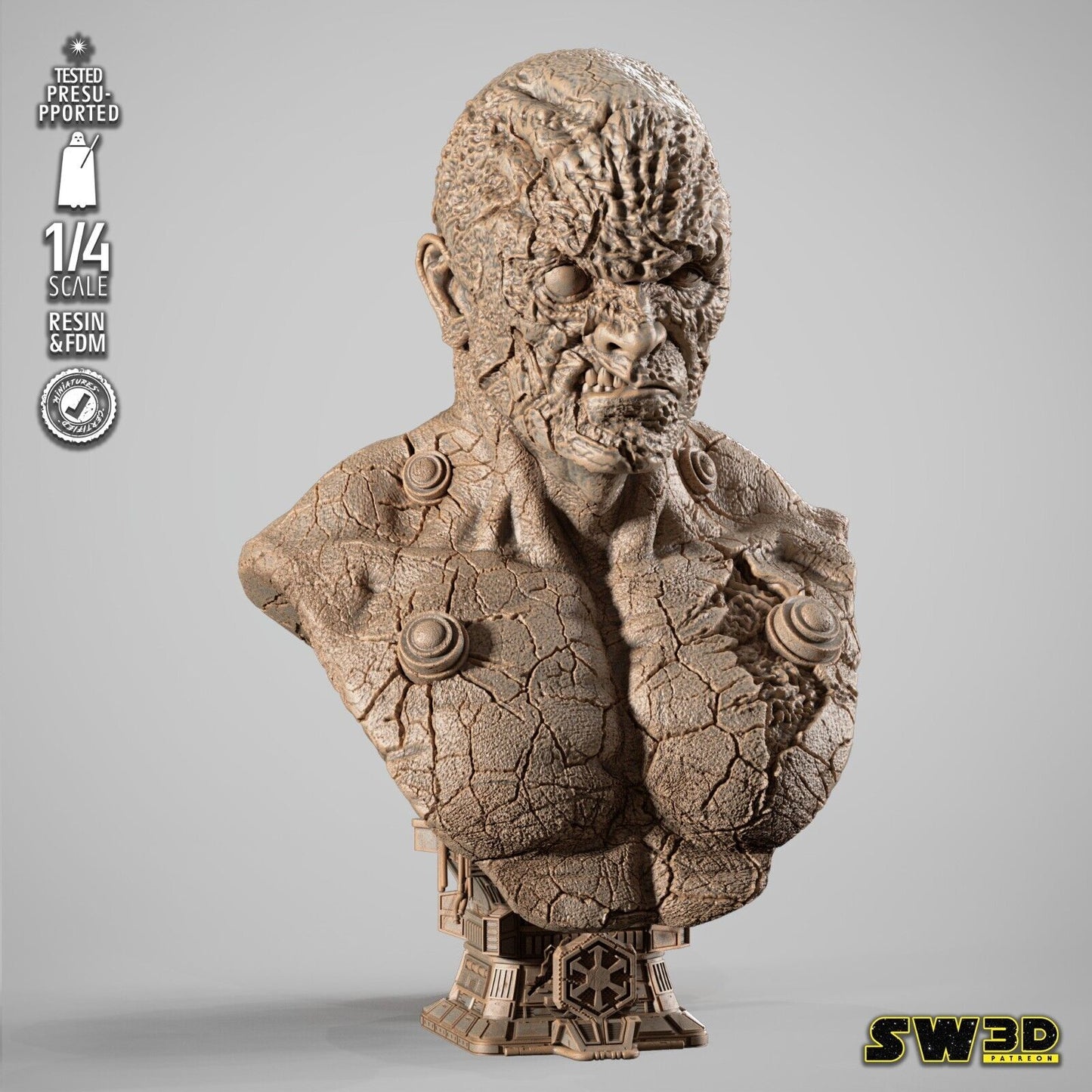 Darth Sion Star Wars themed 3D Bust Sculpture by SW3D