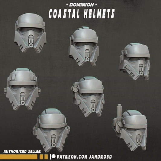 6 x Outsiders Coastal Security Agents helmets  -Star Wars Legion compatible
