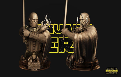 Darth Malak Star Wars themed 3D Bust Sculpture by SW3D